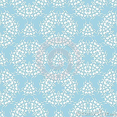 Blue and white floral seamless pattern Vector Illustration