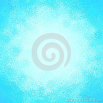 Blue White Frosted Window Abstract Snowflake Stars Christmas Background Winter Frost Patterns Stock Photo