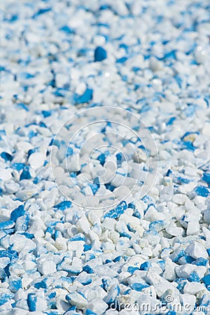 Blue and white gravel Stock Photo