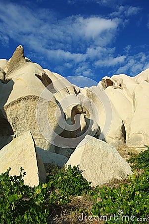 Blue-White-Green Landscape Stock Photo