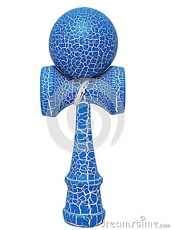 Blue wood ball Kendama game Stock Photo