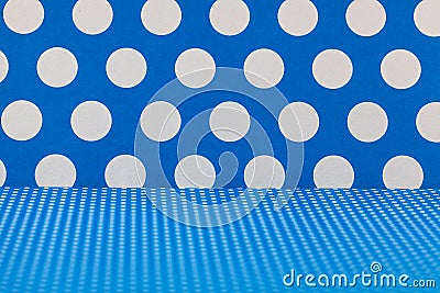 Blue and white polka dots Stock Photo