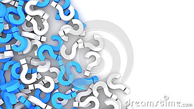 Blue and white question marks Stock Photo
