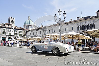 A blue and white SIATA Daina Gran Sport Farina Editorial Stock Photo