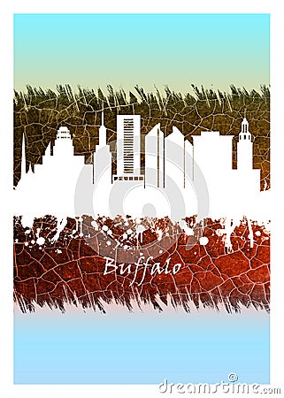 Buffalo skyline Blue and White Stock Photo