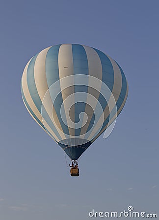 Blue and White Striped Balloon Editorial Stock Photo