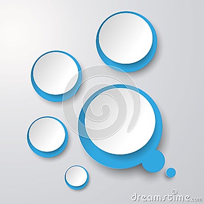 Blue White Thought Bubble With Circles Vector Illustration