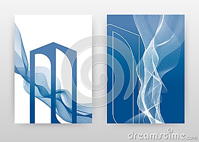 Blue white waved lines design for annual report, brochure, flyer, poster. Waved line background vector illustration for flyer, Vector Illustration