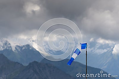 Blue-white windsock Stock Photo