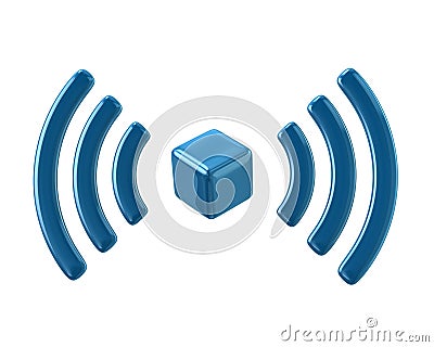 Blue Wi-Fi network icon Cartoon Illustration