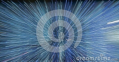 Blue wiggly converging lights Stock Photo