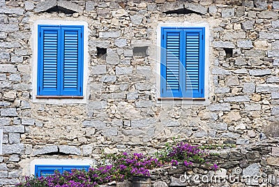 Blue windows Stock Photo