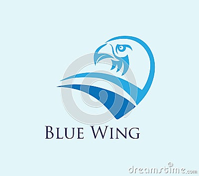 Blue Wing Logo Vector Illustration