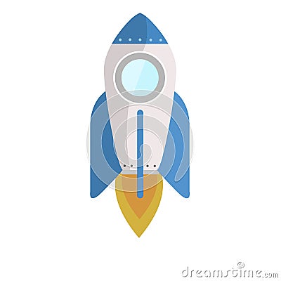 Blue Wing Rocket Illustration Blasts Off Stock Photo