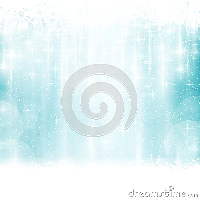 Blue winter, Christmas background with light effects Vector Illustration