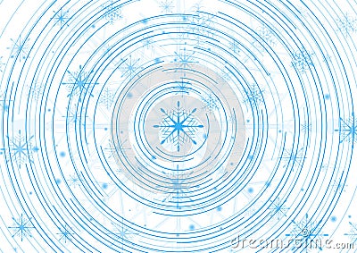 Blue winter Christmas tech abstract background Vector Illustration