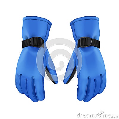 Blue winter gloves Vector Illustration