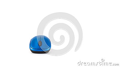 Blue wireless computer mouse Stock Photo