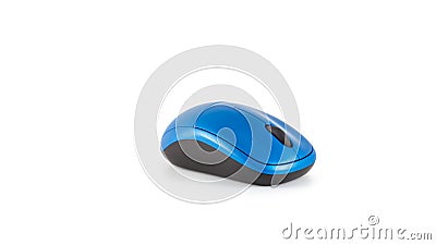 Blue wireless computer mouse Stock Photo