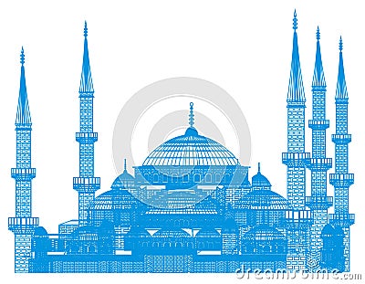 Blue and wite architecture Stock Photo