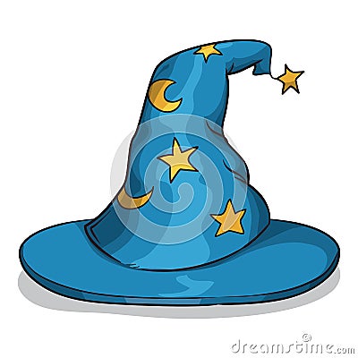 Blue Wizard Hat Vector Illustration