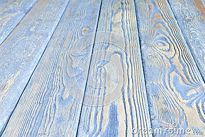 Blue wooden plank, background. Unfocused wooden background. Blur wooden table Stock Photo