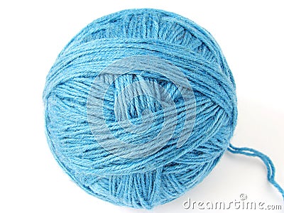 Blue wool skein Stock Photo