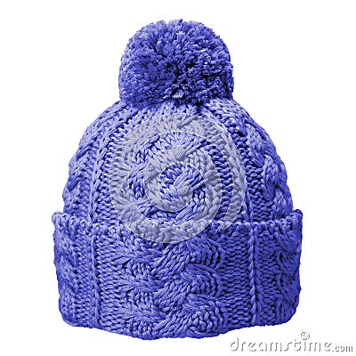 Blue woolen hat Stock Photo