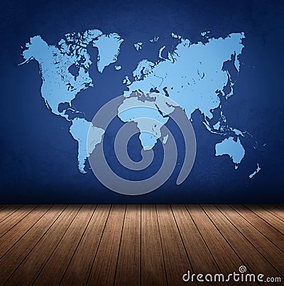 Blue world map Stock Photo