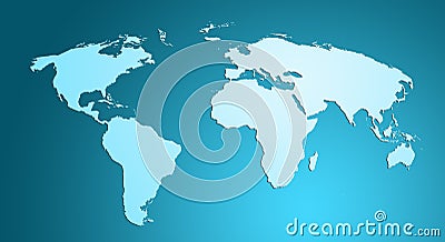 Blue World Map Stock Photo