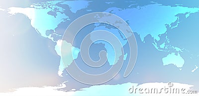 Blue world map in blurred background sky abstract Stock Photo