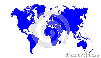 Blue world map Vector Illustration