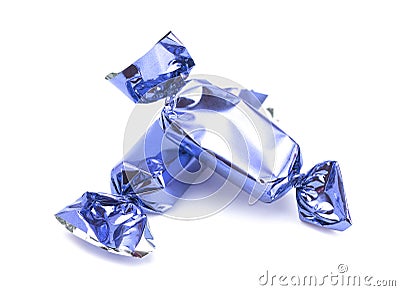 Blue Wrapped Candy Stock Photo