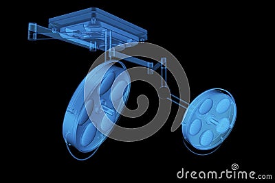 Blue x-ray surgery lights or medical lamps Stock Photo