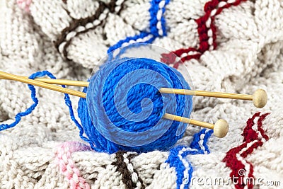 Blue yarn Stock Photo