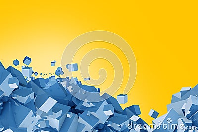 Blue and Yellow Cubes Stock Photo