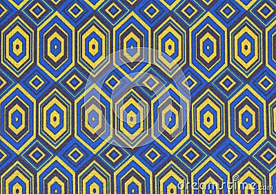 Blue and yellow diamond geometric background . Stock Photo