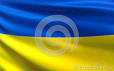 Blue and yellow flag. Ukrainian flag of an independent European country. State symbols. Independent Ukraine. Sovereign Ukraine. 3D Cartoon Illustration