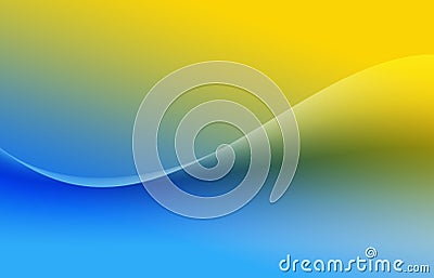 Blue and yellow gradient or shadow abstract science background with curved pattern graphic.Wave flow shape design create Stock Photo