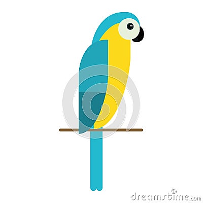 Blue and yellow macaw parrot brazil Vector Illustration