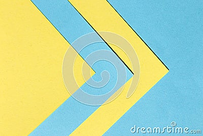 Blue and Yellow Colored Papers Texture for Abstract Geometric Background Stock Photo