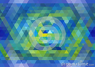 Blue and yellow seamless triangular pattern. Abstract geometric background. Vector Vector Illustration