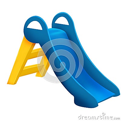 Blue and yellow slide Cartoon Illustration