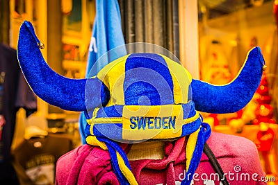 Swedish Tourist Hat, Stockholm, Sweden Stock Photo