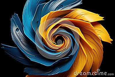 a blue and yellow swirl Stock Photo