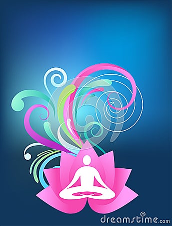 Blue yoga background Vector Illustration