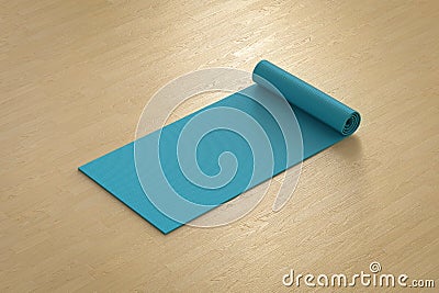 Blue yoga mat Stock Photo