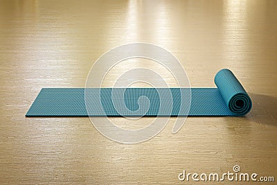 Blue yoga mat Stock Photo