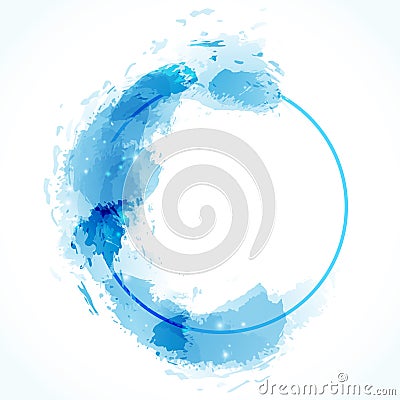 Blue zen circle abstract modern calm design Vector Illustration