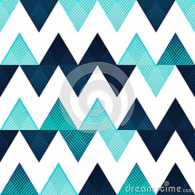Blue zigzag seamless pattern Vector Illustration